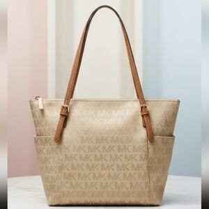 Michael Kors Monogramed Canvas Medium Size Tote/Shoulder Bag